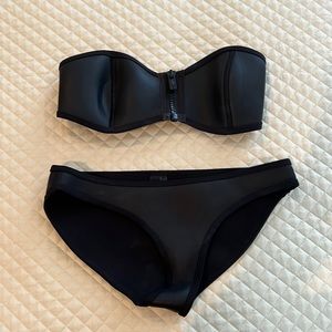 Still available!! Triangl black neoprene bathing suit set! Top is a small